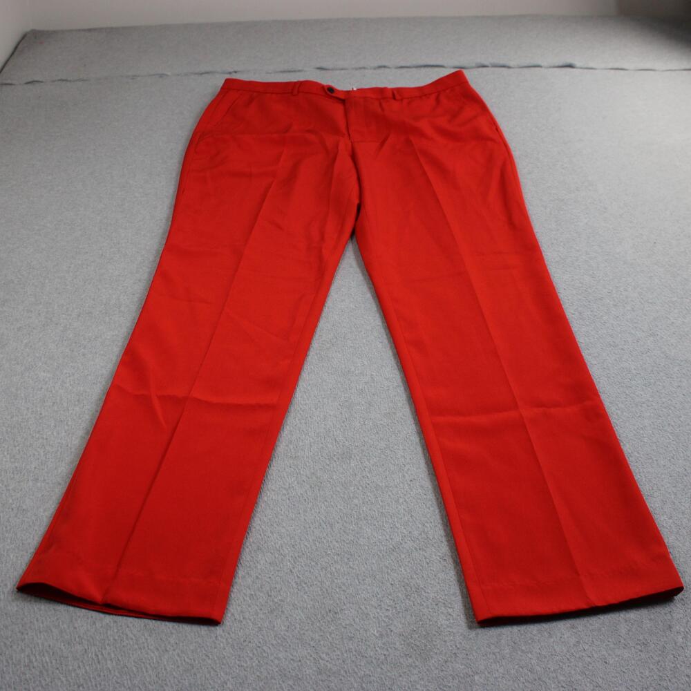 Shinesty Pants Men 40x36 Orange Dress Slacks Flat Front Party Cocktail Holiday
